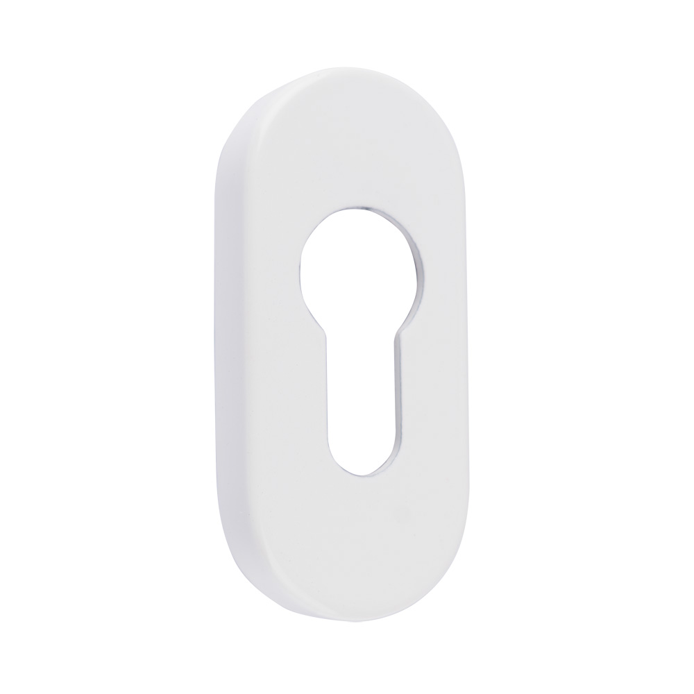Oval Euro Escutcheon 70mm x 32mm x 10mm (Set of 2) - White